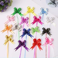 200Pcs Medium Size Pull Flower Bow Knot Pull Bow Gift Ribbons Flower Wrappers Christmas Birthday Gift Packaging Party Decoration