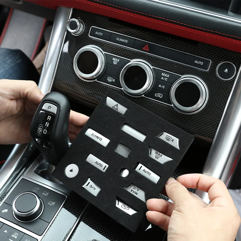 Air Conditioner Button Patch Cover Stickers Car Accessories For Land Rover Range Rover Vogue 2013-17 For Range Rover Sport 14-17