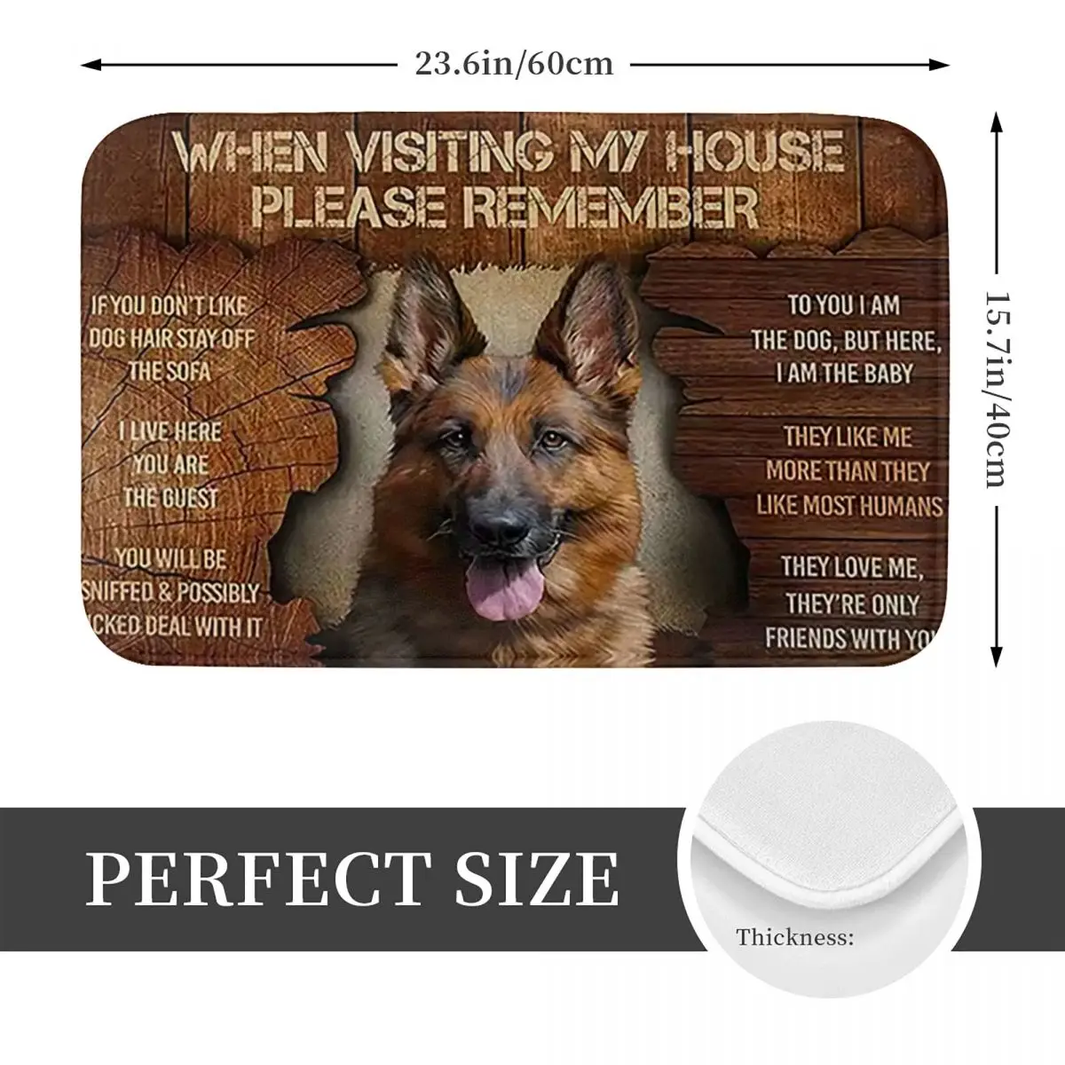 German Shepherd When You Visiting My House Please Remember Rules Anti-slip Doormat Floor Mat Carpet Rug for Footpad Mats