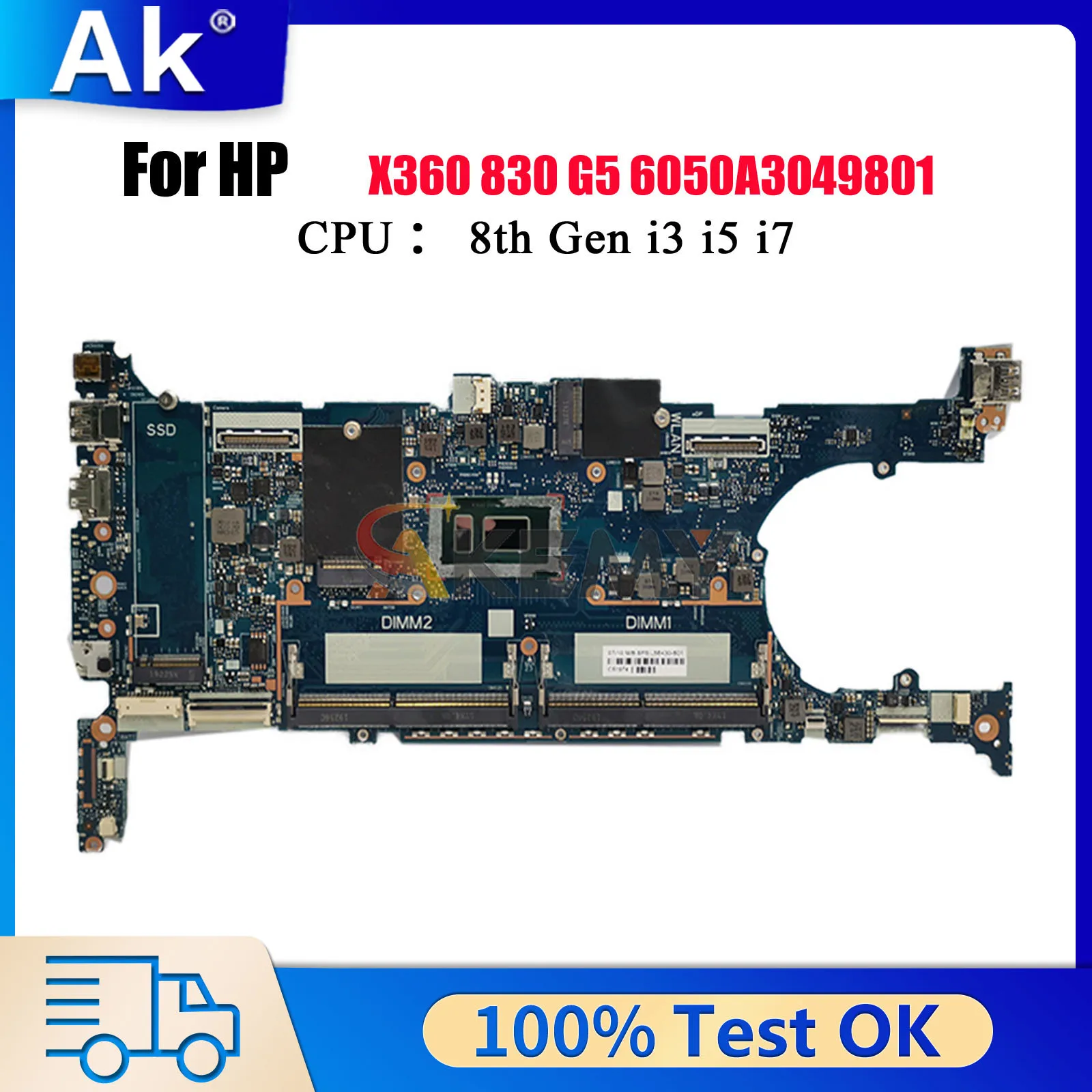 

6050A3049801 для ноутбука HP EliteBook X360 830 G5, материнская плата с процессором i3 i5 i7 8-го поколения L56431-601 L56432-601, 100% полностью протестировано