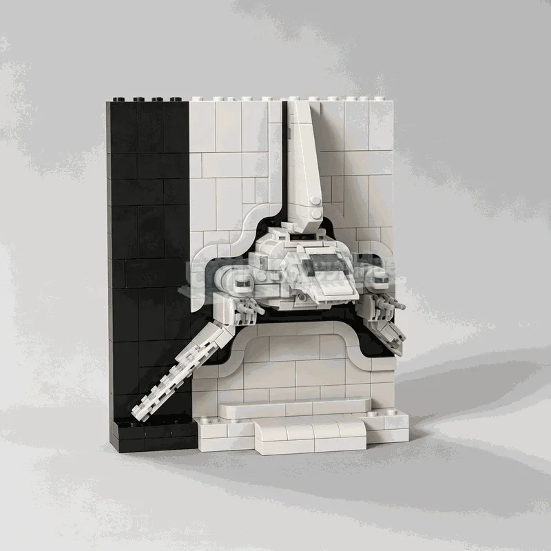 572 Pcs Three Dimensional Poster Concept Building Blocks Future Walker Art Model Creative DIY Assembly Collection Display Gift