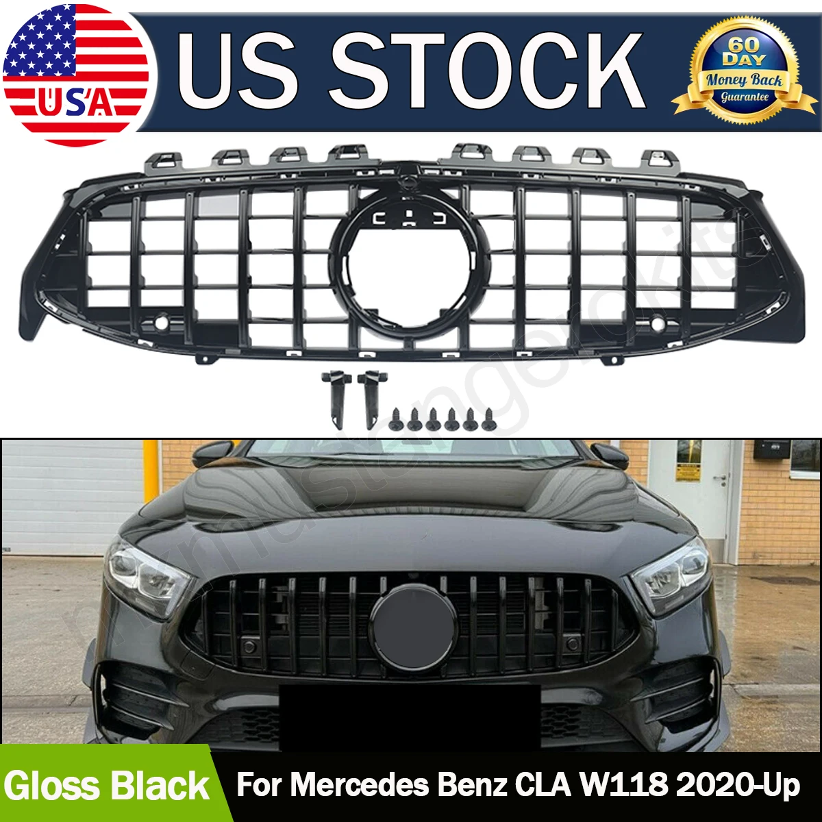 

SAIQINGSP Car Accessories Tools For Mercedes Benz CLA-Class W118 2020 GT Style Grille GTR Style Front Grill Grille