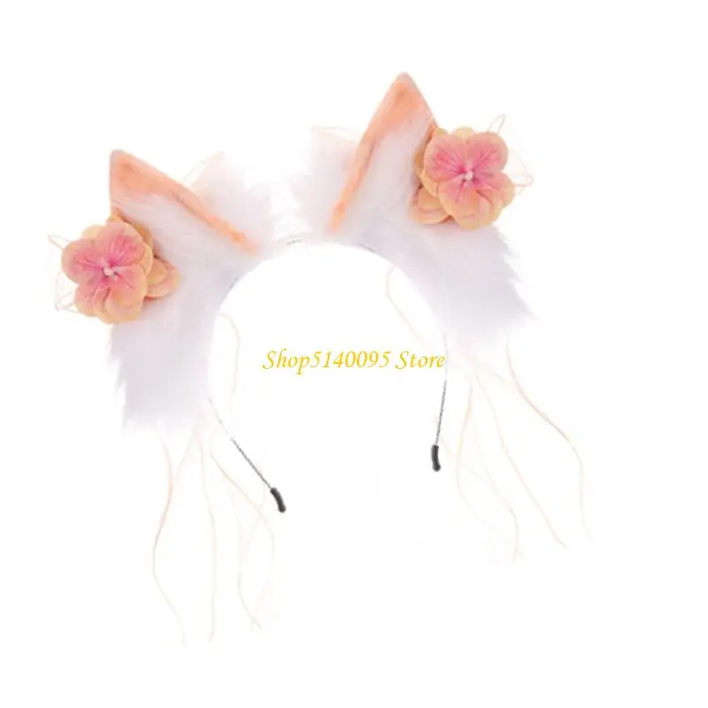 DXAE Cerchietto per capelli in peluche peloso Orecchio per capelli Ragazza Fursuit Dressing Copricapo anime