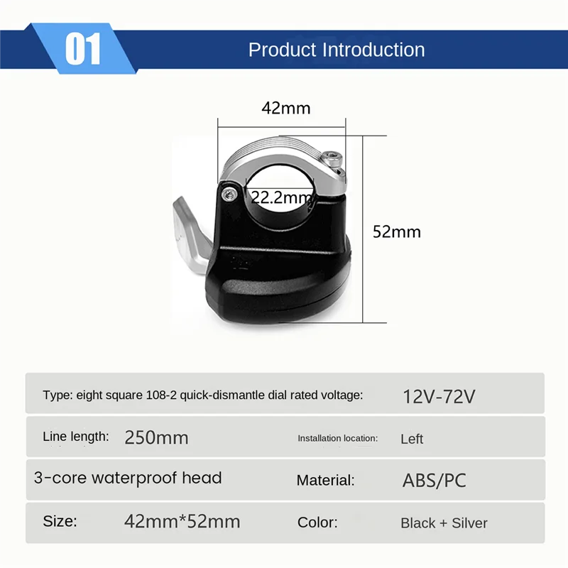 Electric Bicycle Thumb Throttle for Bafang BBS01 02 BBSHD Middle Motor Bicycle Modification Accessories 108-2 HOT