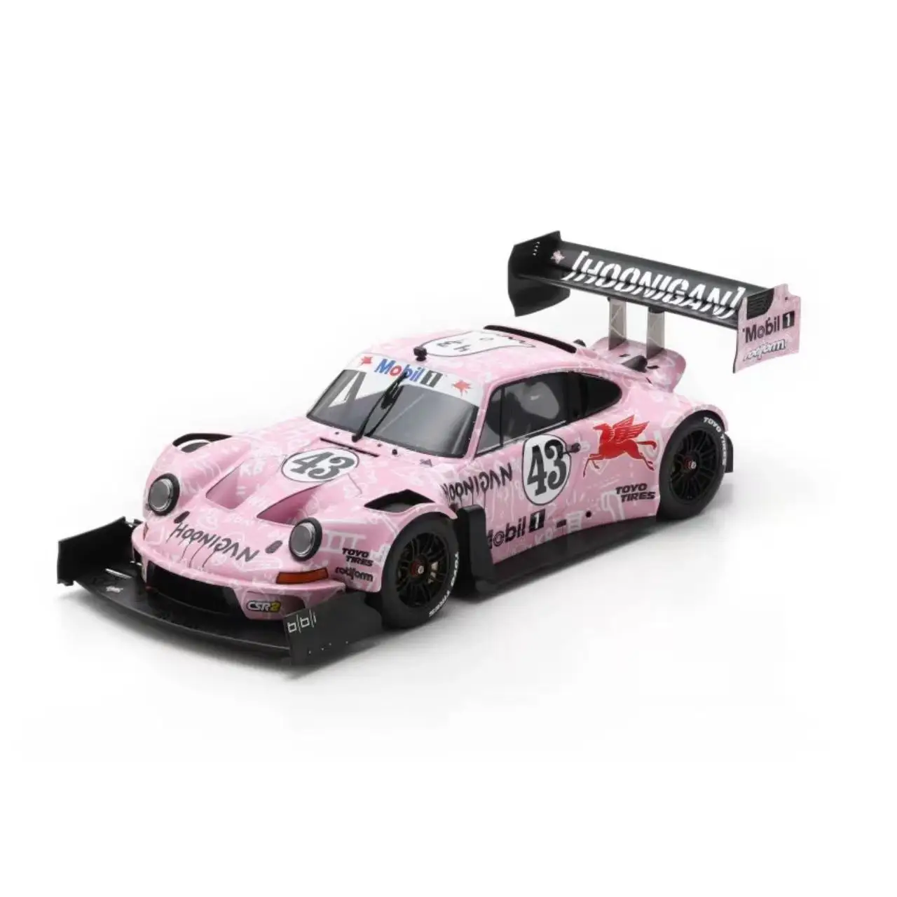 Sparky 1:64 Porsche 911 Pink Flying Pig Livery 2022 Pikes Peak 43 Racing Car  Alloy Car Model