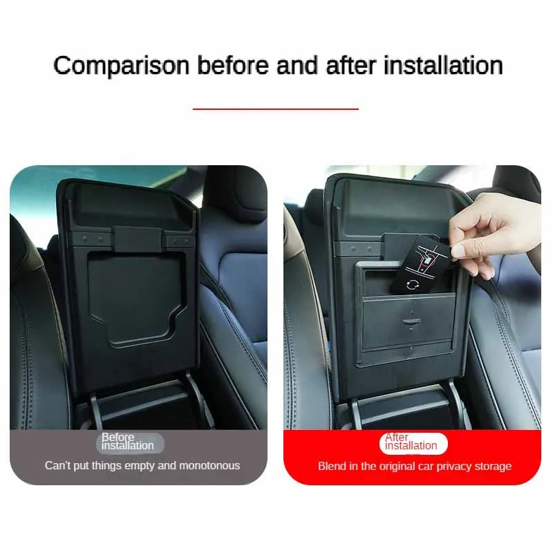 Armrest Hidden Storage Box For Tesla Model 3 Highland Center Console Organizer Holder Box Newest Model 3+ 2024 Car Accessories