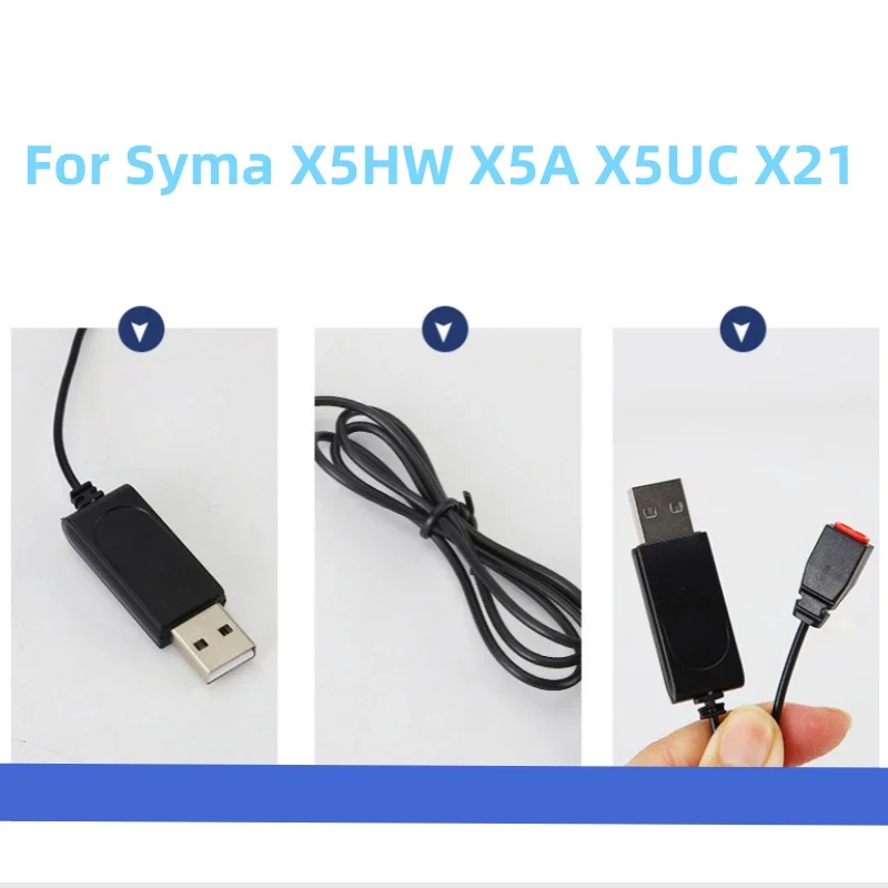 2Pcs SYMA X21 X5HW USB Charger Cable 3.7V 1S for Drone of X21W x26 X26A X5A-1 X5HC X5UW X9S X54HW X56W RC Quadcopter