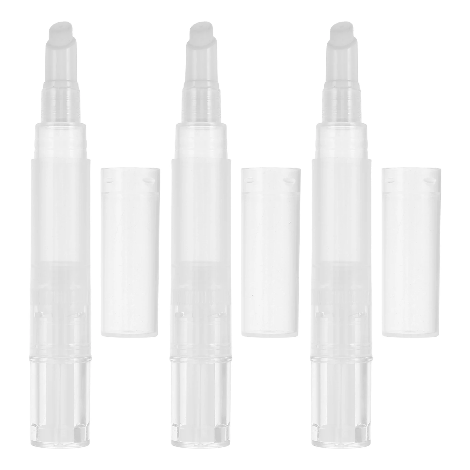 

3pcs Empty Lip Gloss Pen Clear Refillable For Foundation Nail Oil Cuticle Nutrition Travel Makeup Applicator
