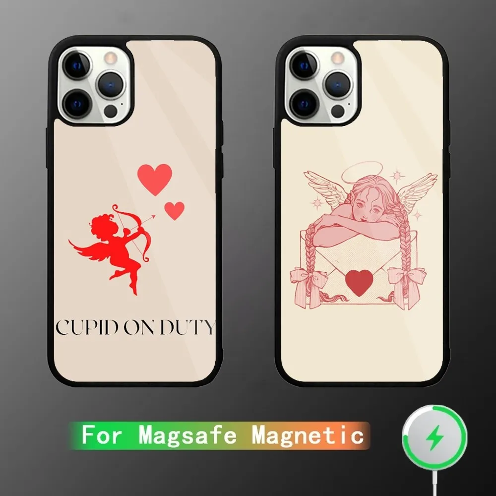 

Valentine Angel Cupid Phone Case For iPhone 15,14,13,12,11,Plus,Pro,Max Mini Magsafe Magnetic Wireless Charging