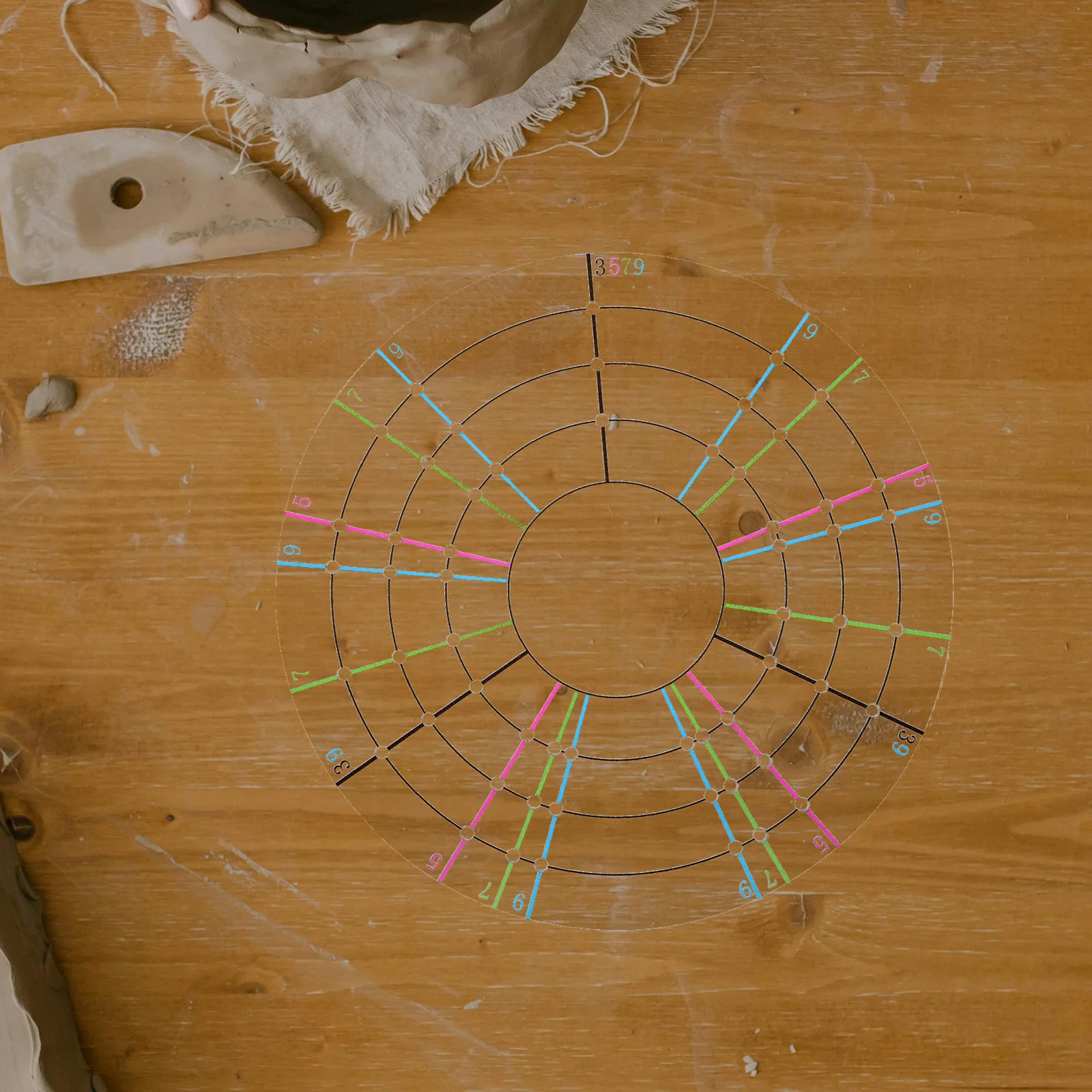 

Pottery Clay Divider Tool Durable Acrylic Circular Divider Precise Pottery Trimming Tool for Ceramic Modeling Art Crafts