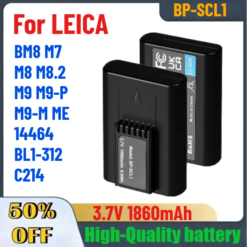 

3.7V 1860mAh BP-SCL1 Camera Batteries for LEICA BM8 M7 M8 M8.2 M9 M9-P M9-M ME 14464 BL1-312 C214