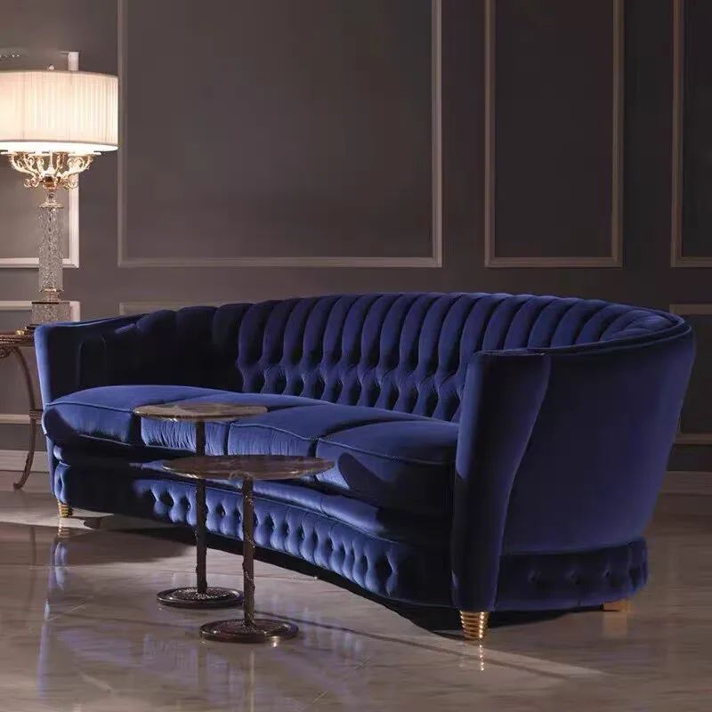 Sofa combination simple Italian Hong Kong-style Nordic light luxury living room villa model room pull-up sofa