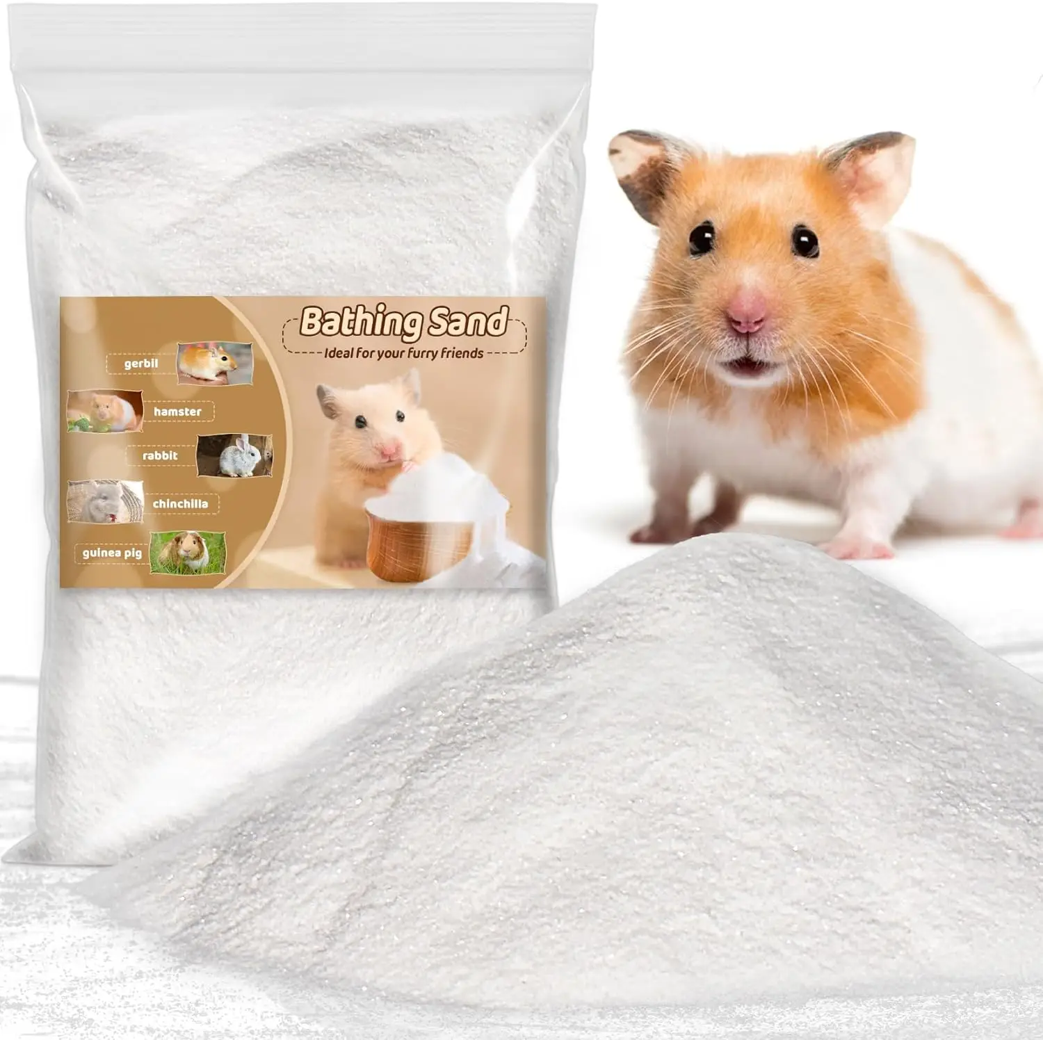 14 OZ Hamster Sand Bath - Fine Silica Sand for Small Pets like Gerbils, Chinchillas, Syrian Mice