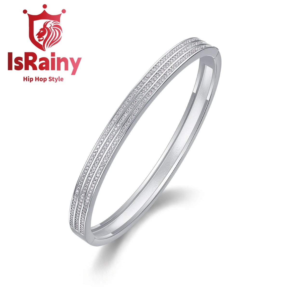 

IsRainy Hip Hop Rock 100%925 Sterling Silver Round Cut VVS1 D Real GRA Moissanite Diamonds Tennis Chain Banglet Fine Jewelry