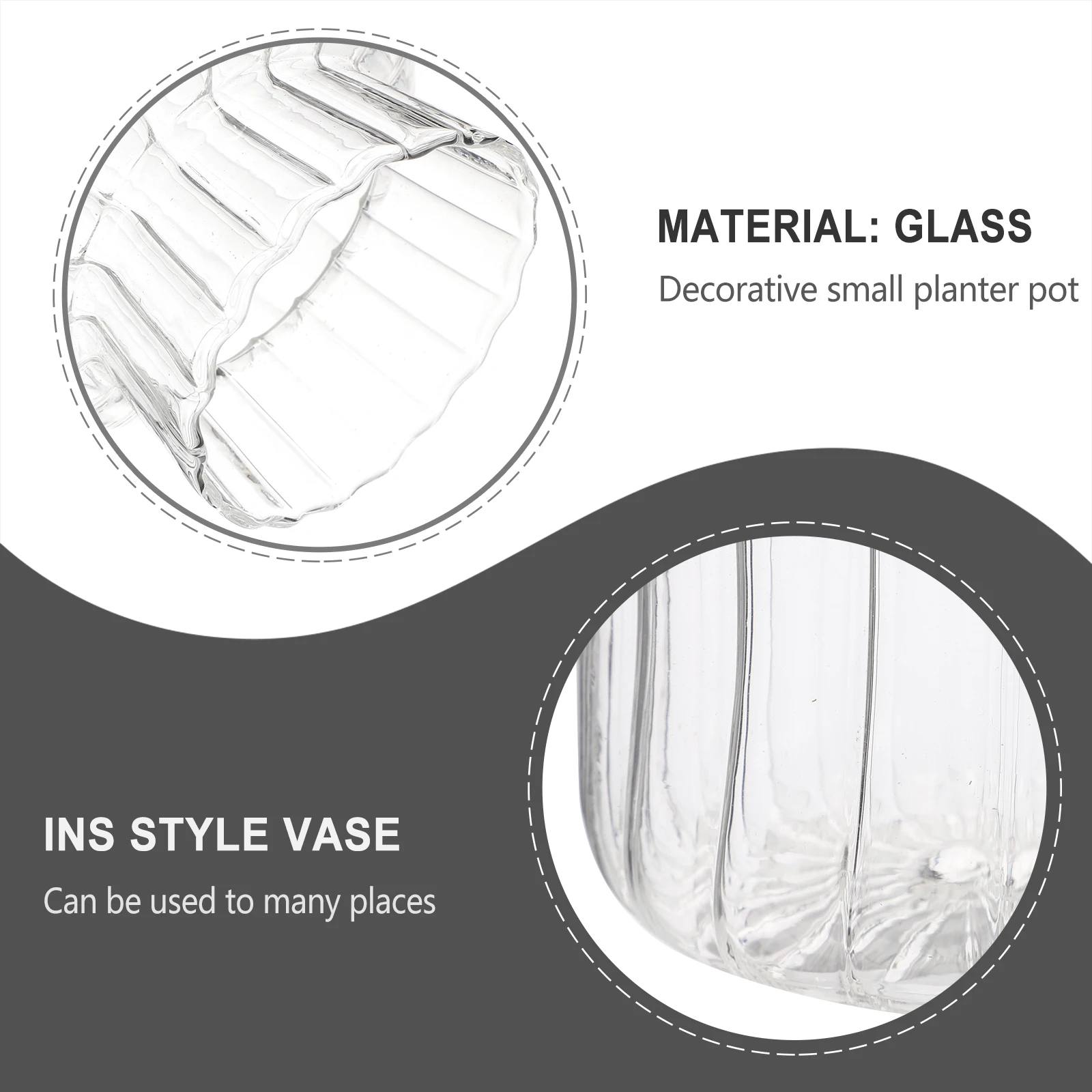 

Compact Striped Glass Vase Beautiful Flower Vessel for Living Room Bedroom Cabinet Decor Accessories Gift Idea