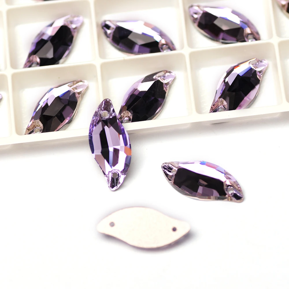 6A Beste Qualität Strass Blattförmige Kristall-Aufnähsteine Kristallglas-Nähperlen für Hochzeits- und Tanzkleider sowie Bekleidungsdesign – Detail 6