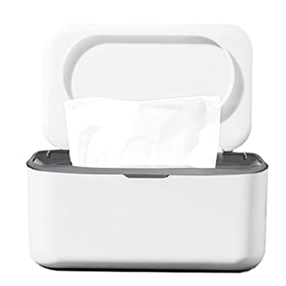 Wet Wipe Dispenser,Baby Napkin Storage Box Holder Container Dust-Proof Wet Tissue Box for Home, Office (Gray) TQ