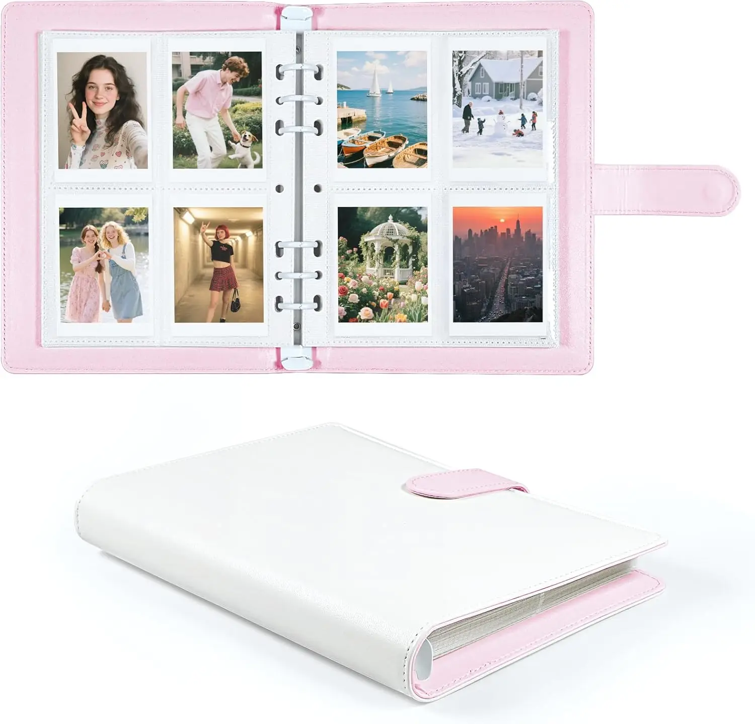 New Refillable PU Leather Album A5 Photocard Binder 6 Ring with 25 sheets double-sided pockets left and right openings