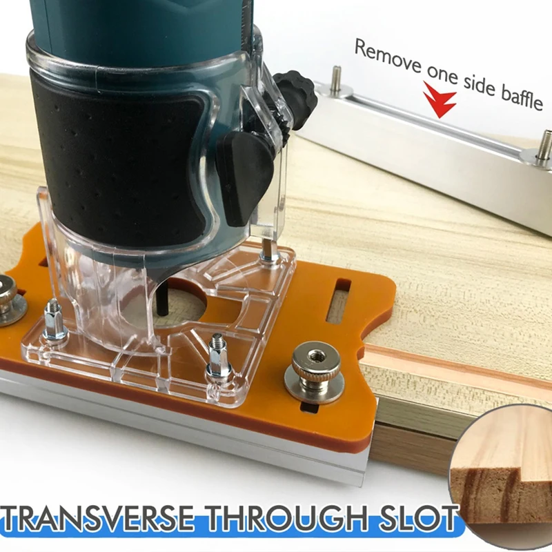 ABAE-Staffa per scanalatura 2 in 1 per la lavorazione del legno, elementi di fissaggio invisibili Base guida per scanalatura per mobili Connettore e fibbia nascosti