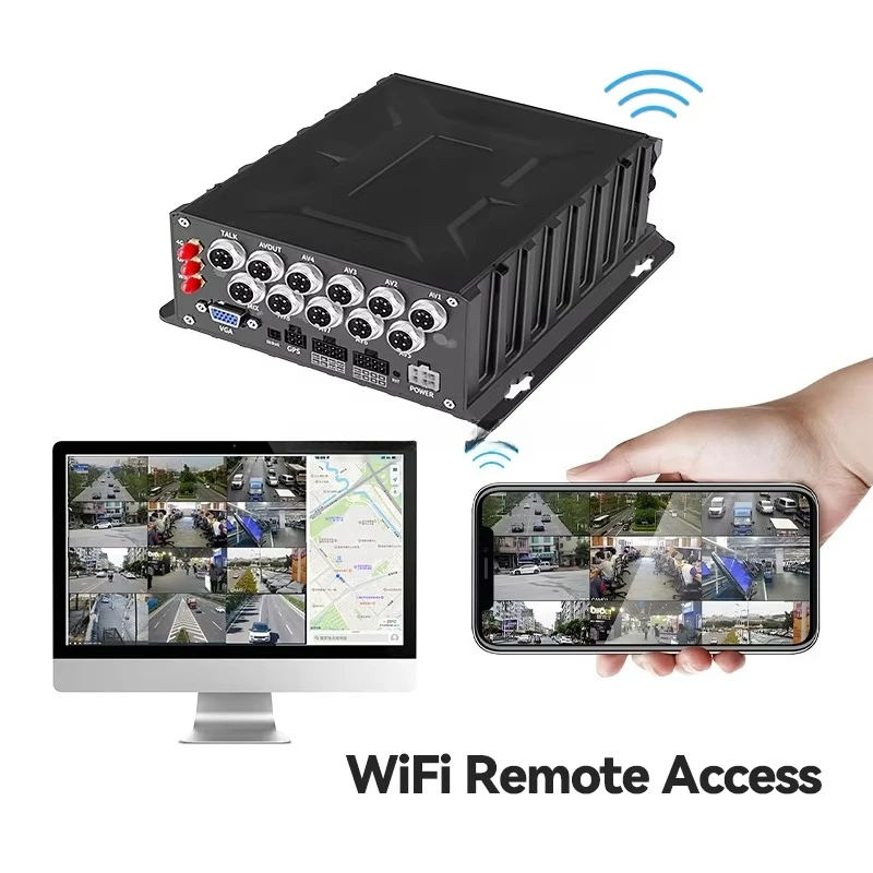 4 Channel Semi Truck MDVR System with Tracking,3G/4G/WIFI, HDD/SD Recording, Driving Recorder Black Box for Fleet Management