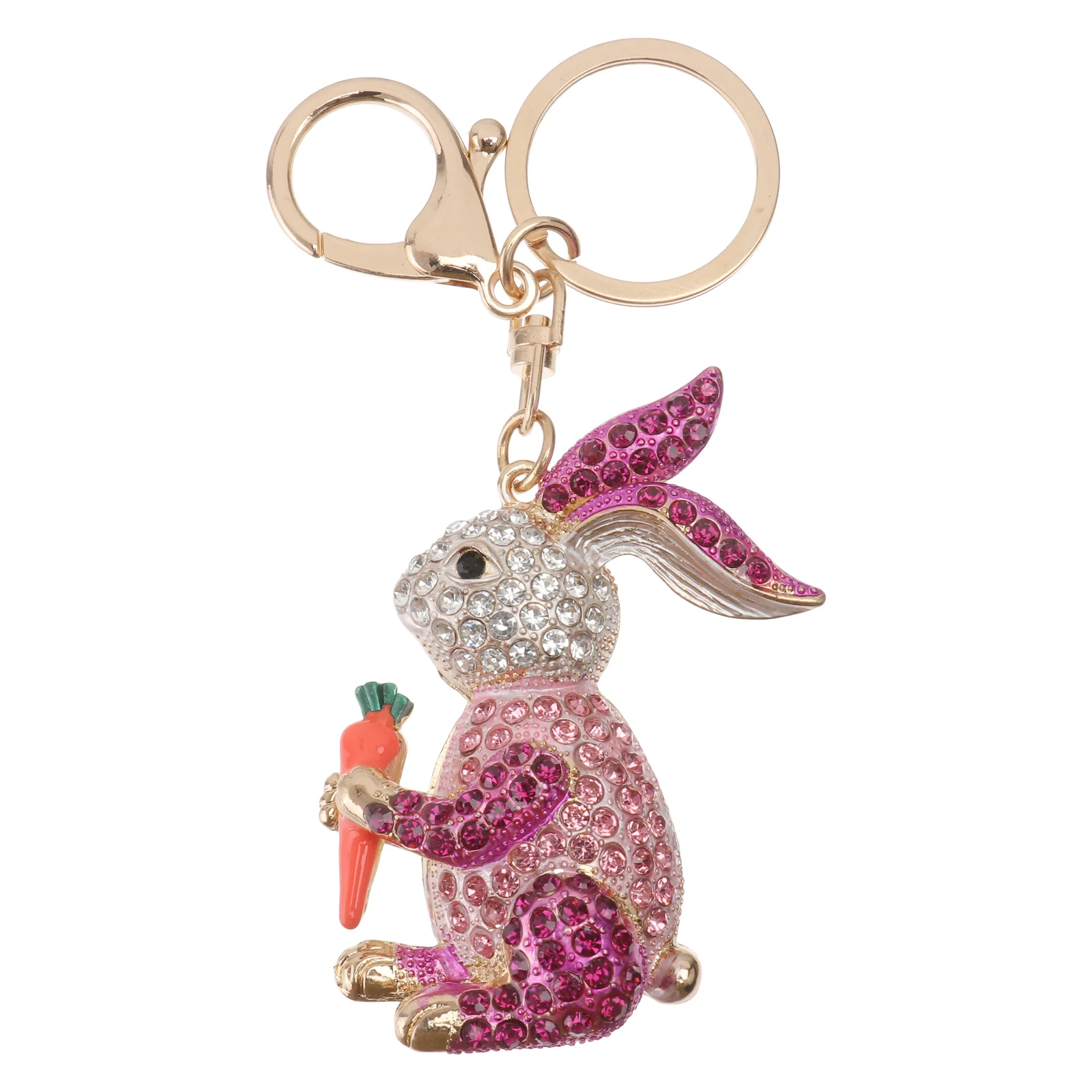 

Alloy Keychain Rabbit Shaped Pendant for Bags Keys Creative Cartoon Design Durable Rhinestone Great Gift Cute CharmBag Pendant