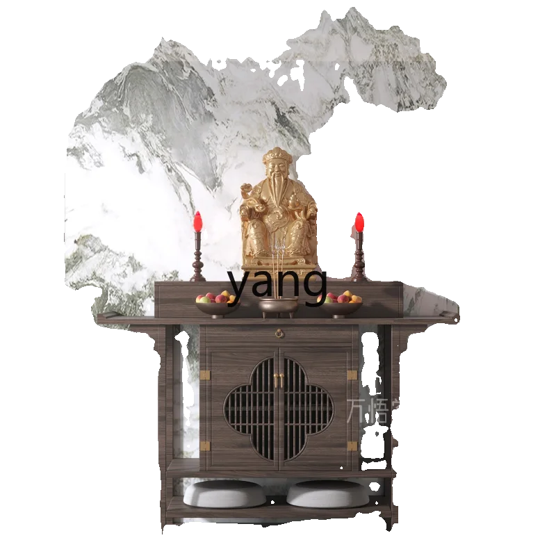 CX new Chinese Buddhist hall table incense case Solid wood modern living room entrance Central hall case