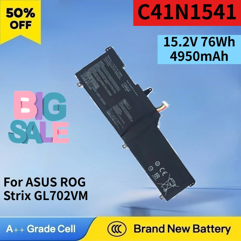 Newest C41N1541 15.2V 76Wh 4950mAh Li-ion Battery for ASUS ROG Strix GL702VM GL702VS GL702VT GL702ZC High Quality Laptop Battery