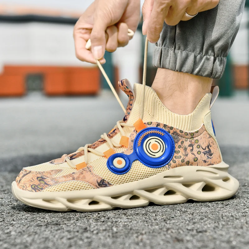 

Мужская обувь Four Seasons, новинка 2025 года, спортивная обувь на толстой подошве с дышащей сеткой для молодежи, универсальные повседневные кроссовки