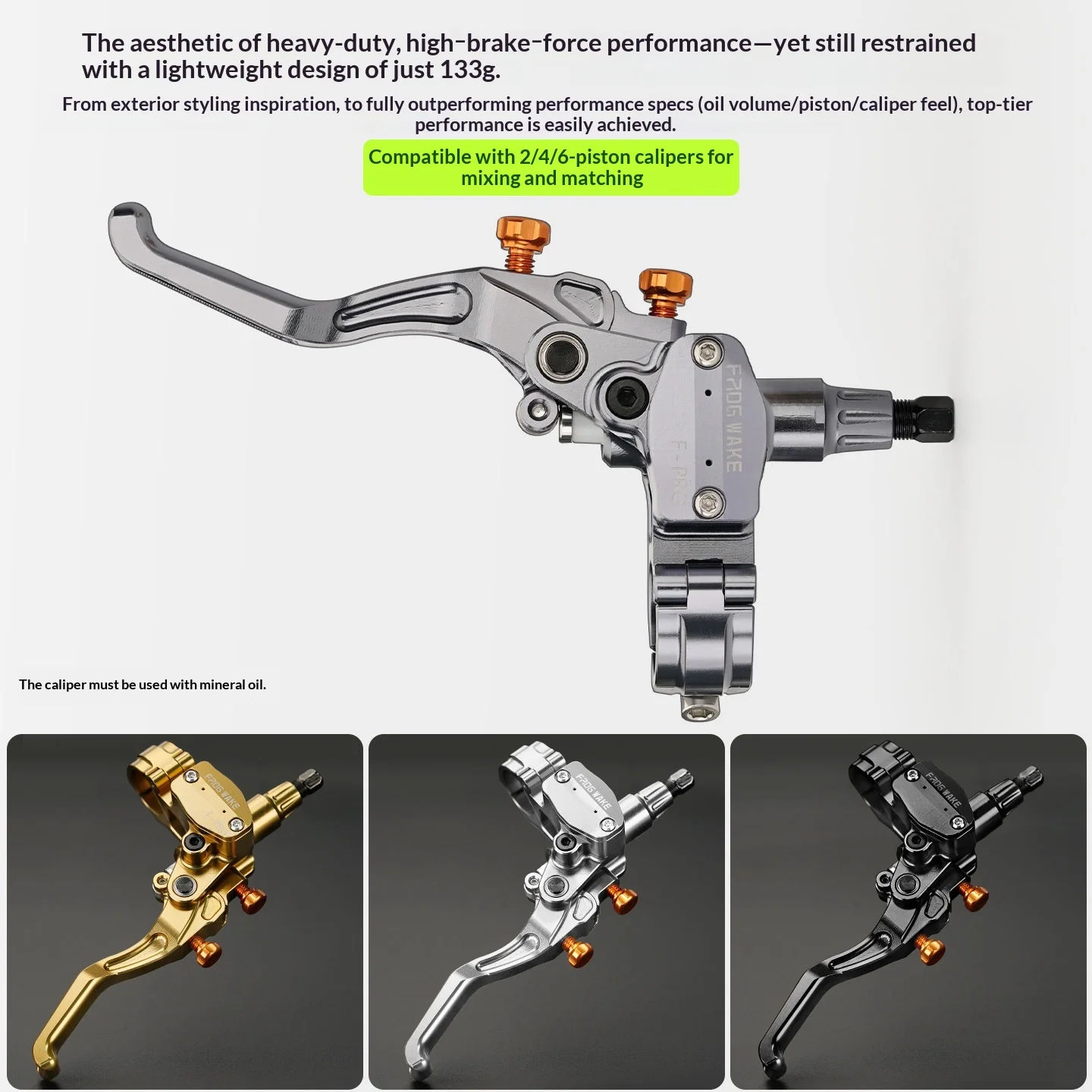 Frog Wake Fpro Hydraulic Disc Brake Lever 4 Piston Oil Brake Handle For Mountain Downhill Soft Tail Bicycle Modification
