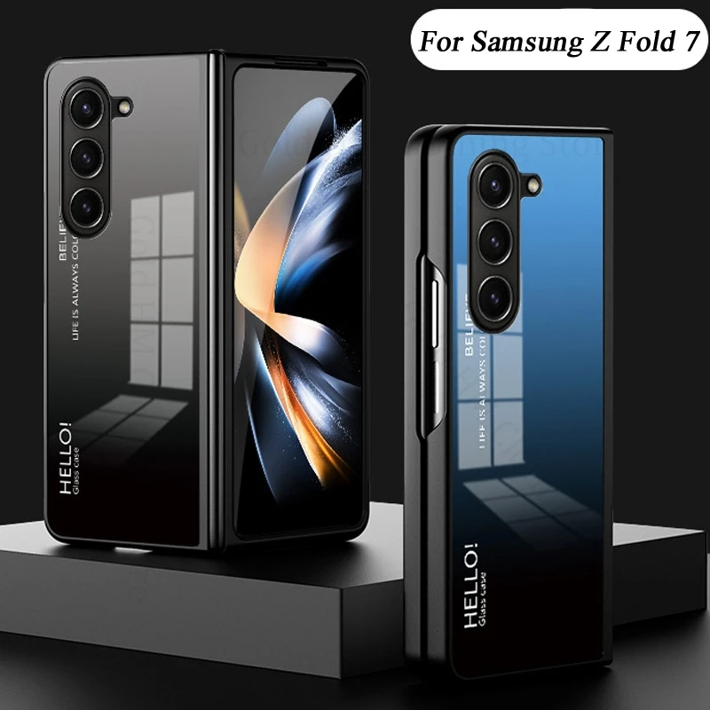 

For Samsung Z Fold 7 5G Gradient Stained Glass Phone Case For Galaxy Z Fold7 Fold 5 4 3 Capa Candy Color Soft Phone Bumper Cover