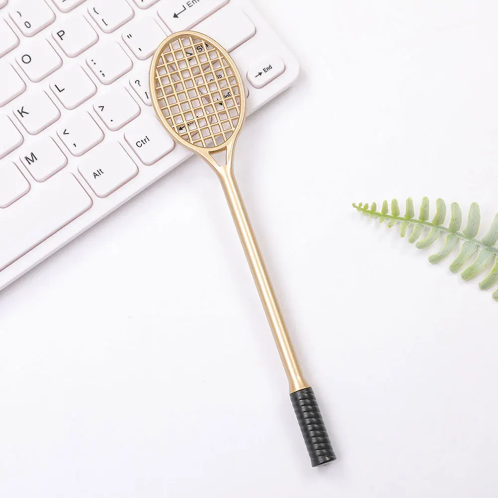 2Pcs Tennis Racket Gel Pens Black Ink Badminton Sports Writing Drawing Sketching Office School Supplies Tennis Pens