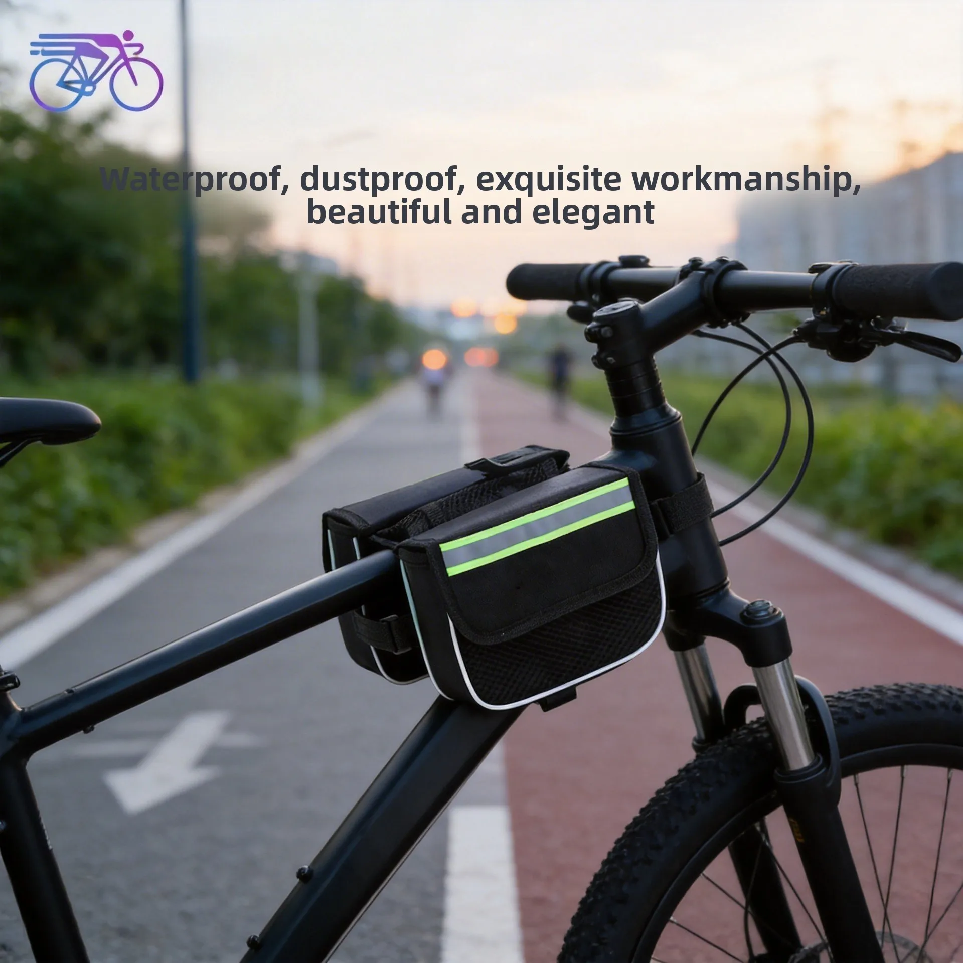 Large Capacity Zippered Bicycle Frame Saddle Bag Neoprene Shock‑Resistant Pouch for MTB Road Bike Cycling Tool Storage