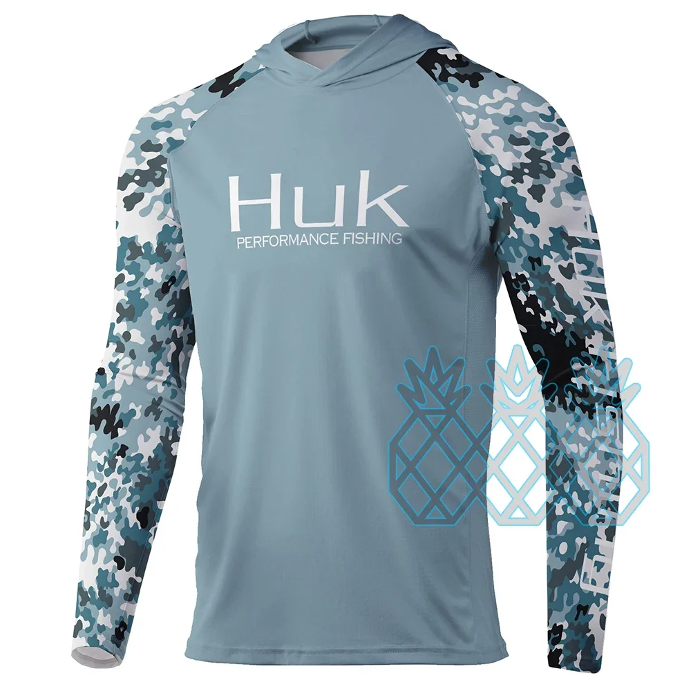 

HUK Fishing Long Sleeve Hoodie Shirts UV Protection Breathable Fishing Clothing Camisa De Pesca Pro Performance Fishing Jersey