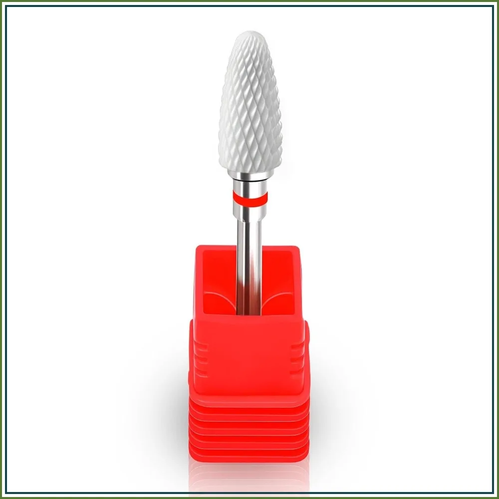 

3/32" Ceramic Nail Drill Bit - Remove Acrylic & Hard Gels Quickly and Safely, Cone File for Nail Art, Manicure, Pedicure, Gel, Cuticle Clean (Fine)