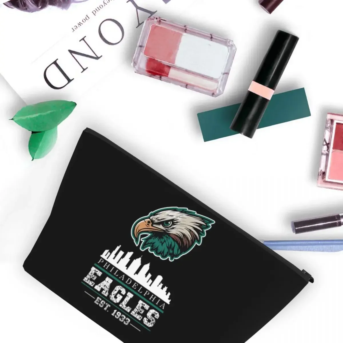 Popular Eagles Philadelphia Women Cosmetic Bag Travel Makeup Organizer Pouch Toiletry Storage Dopp Kit Box