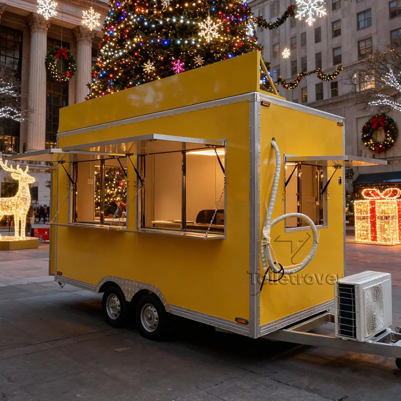 

Large Modern Street Food Trailer Hot Dog French Fries Tacos Hamburger Used Mobile Food Trucks for Sale