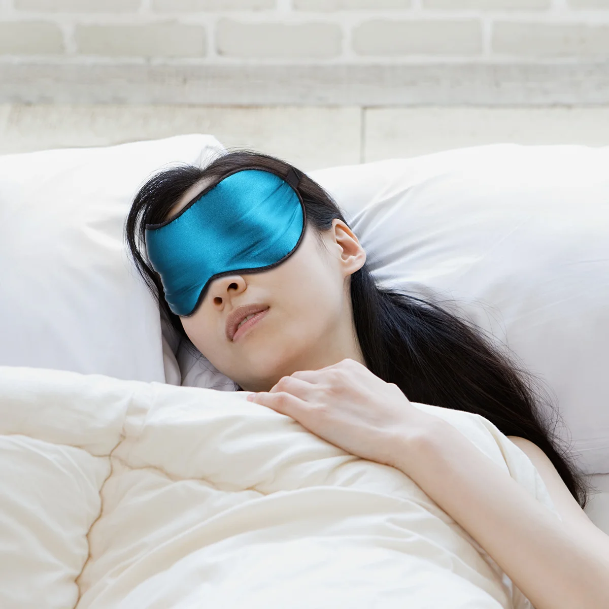 

Silk Sleep Mask Adjustable Natural Eye Mask For Women Men Comfortable Night Sleeping Blindfold Raised Nose Bridge
