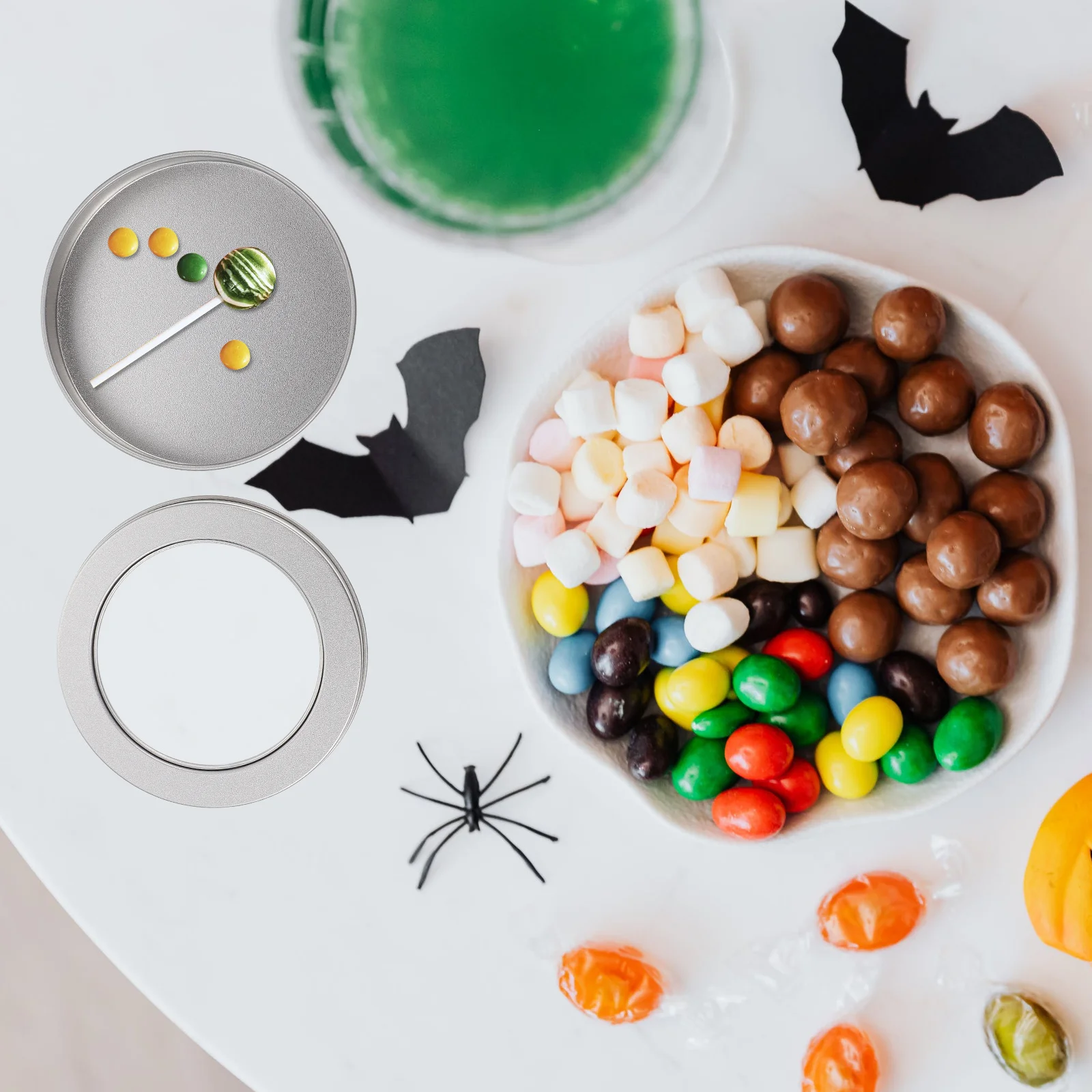 

1Pcs Food Grade Tinplate Storage Box Round Shape Transparent Window Candy Cake Container Jewelry Sundries Organizer Case