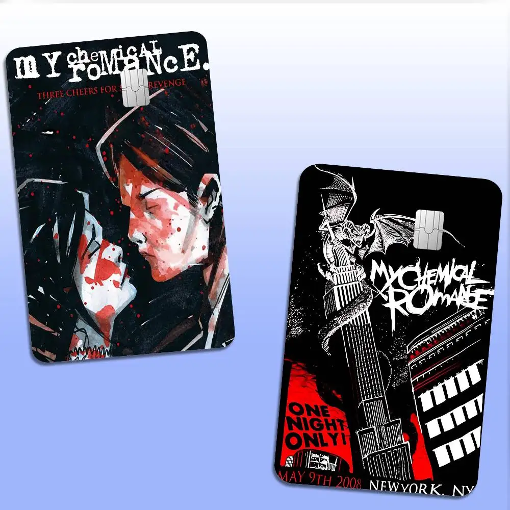 My Chemical Romance Rock Band Anime Front Cover Film Sticker Skin for Credit Debit Card Small Large Chip