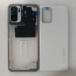 For Xiaomi Redmi Note 10S Full Housing Case Middle Frame + Battery Back Cover Rear Door With Camera Lens +Sim Tray