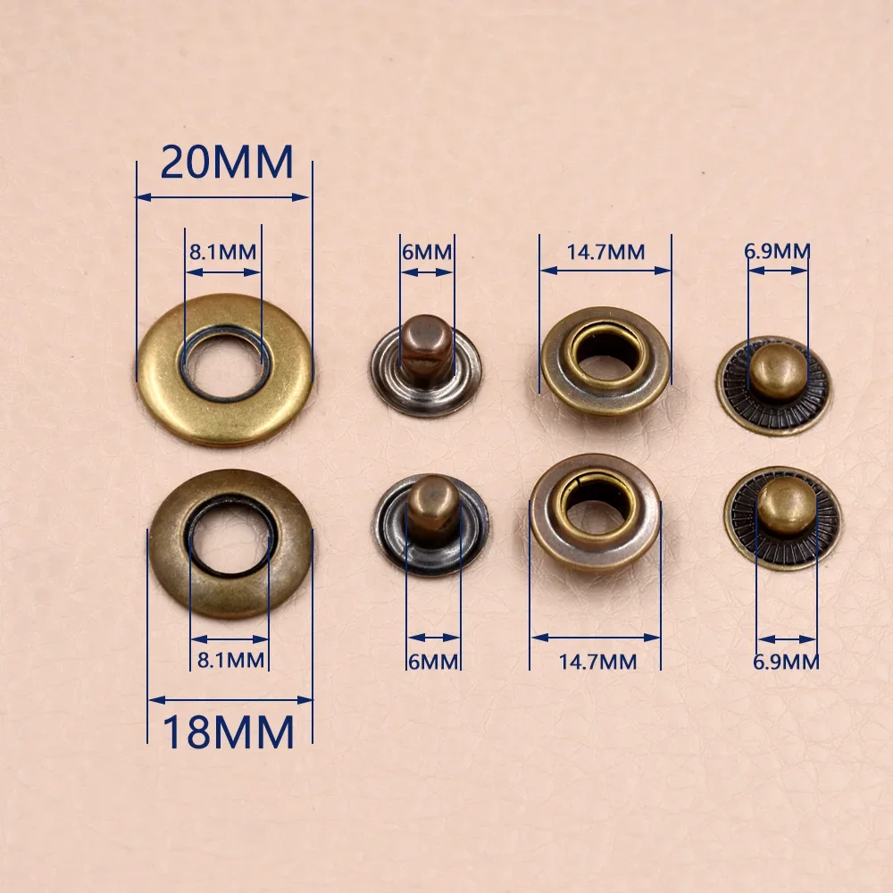 60sets(4pcs 1set) button.brass drobnost rivet. kov spona combination.clothing & accessories. šicí repair.metal buttons.
