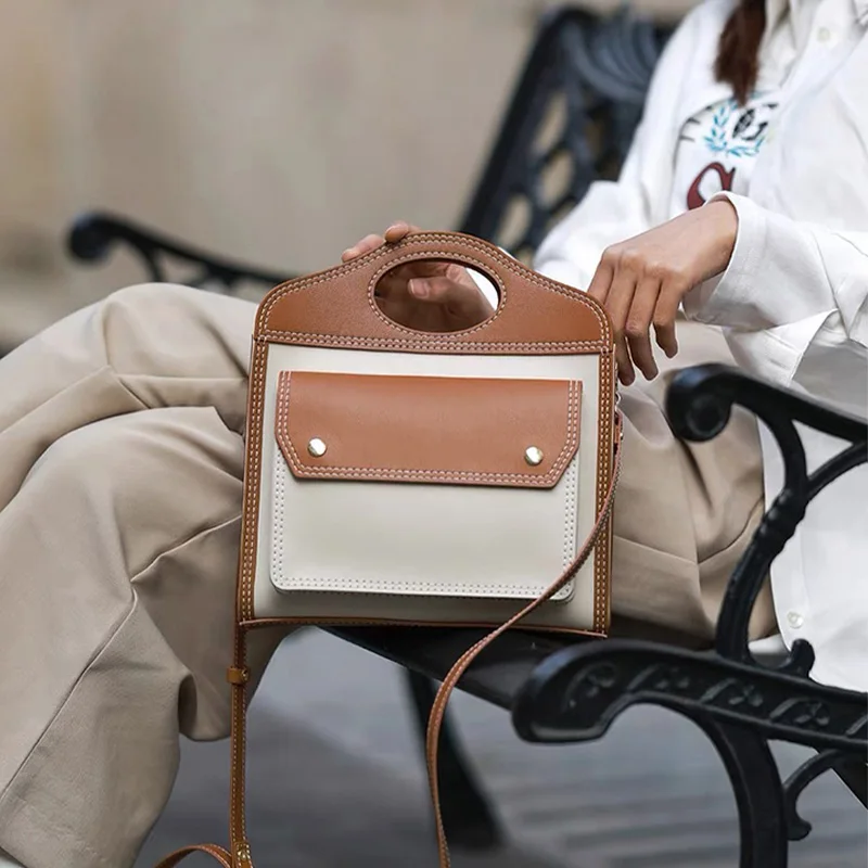 Vintage Shoulder Crossbody Bags for Women 2024 Trend Hasp Small Satchels PU Leather Handbags Female DIY Cow Leather Purses