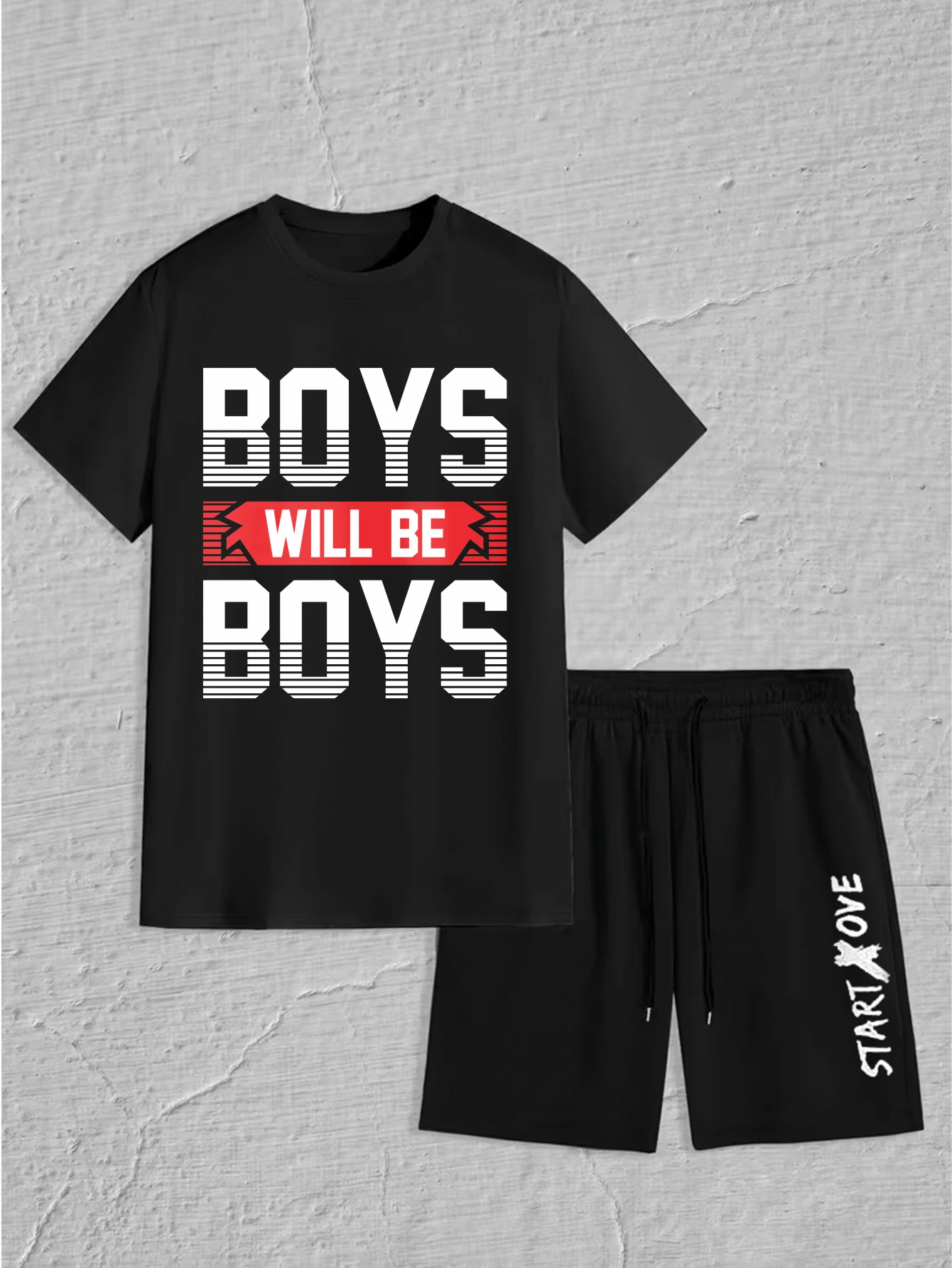 

Мужской комплект 2025 летний спортивный футбольный мужской комплект, комплект одежды, мужская одежда с графическим принтом и круглым вырезом