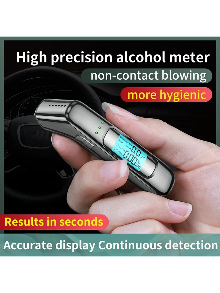 Non-Contact Portable Alcohol Tester with LED Digital Display Alcoholmeter Alcohol Tester Accuracy Breathalyzer Diagnostic Tools