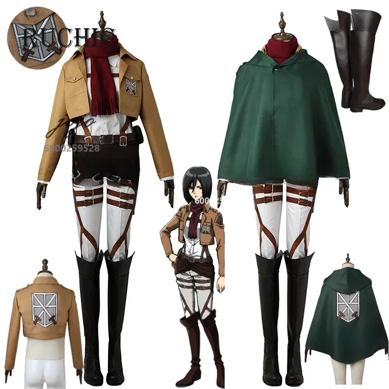 อะนิเมะมิคาสะ แอคเคอร์แมนคอสเพลย์เครื่องแต่งกายกองทหารฝึกซ้อมชุดฮาโลวีนคอสสำหรับผู้หญิงเสื้อผ้ารองเท้าชุดบทบาทเล่นคอมมิคคอน