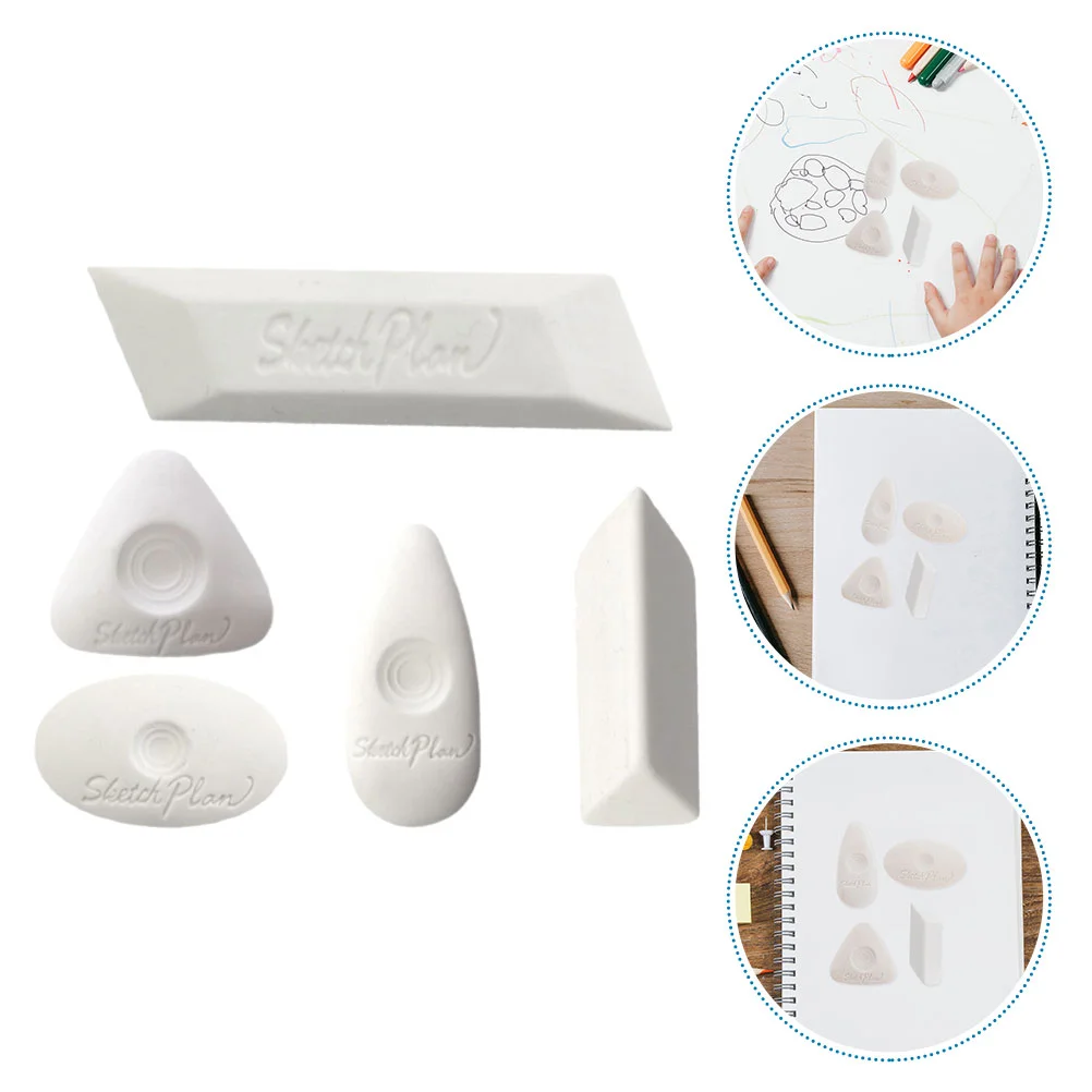 5 Pcs Eraser Cleaning Decorative Student Diamond for Artists Rubber Painting Sketching Students Stationery