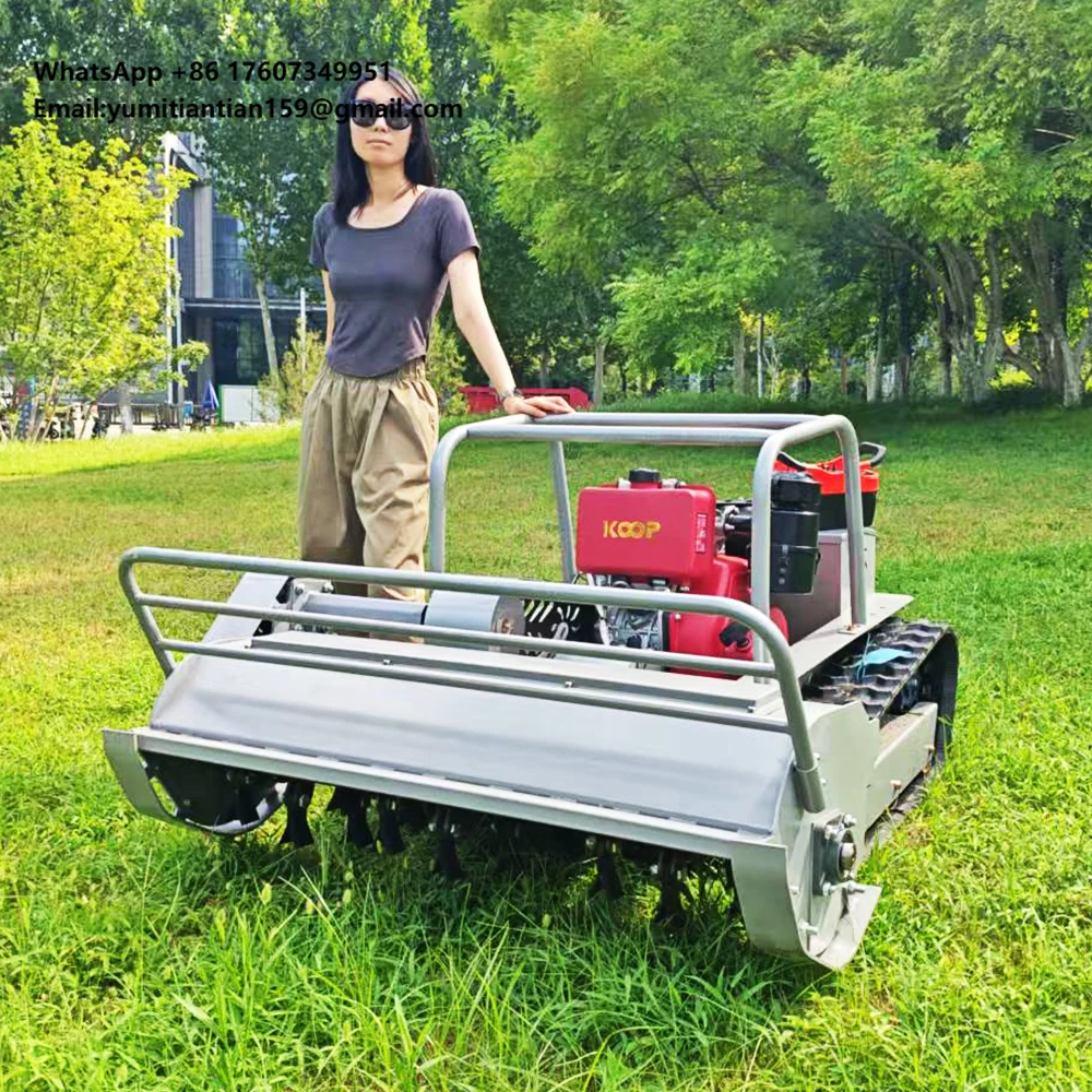 CE EPA Approved All Terrain Robot Lawn Mower Industrial Agriculture Rubber Tracks Remote Control DIY for Grass Cutting