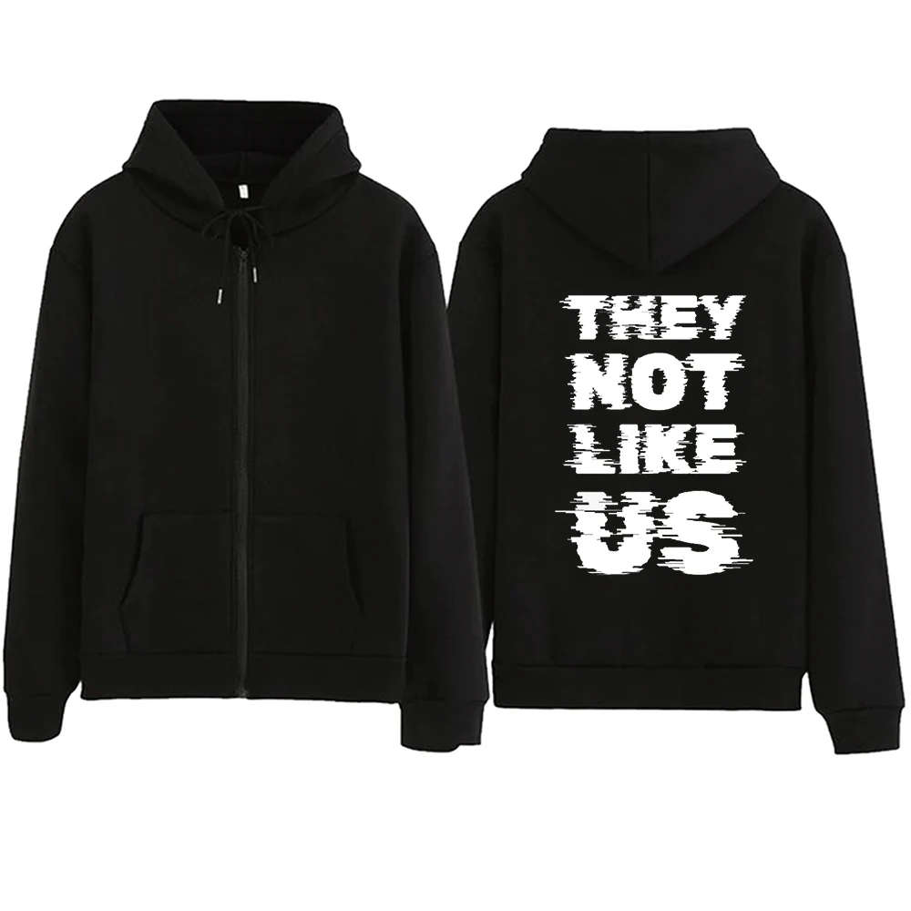 

They Not Like Us Popular Music Zipper Hoodie Harajuku Pullover Tops Sweatshirt Streetwear Fans Gift