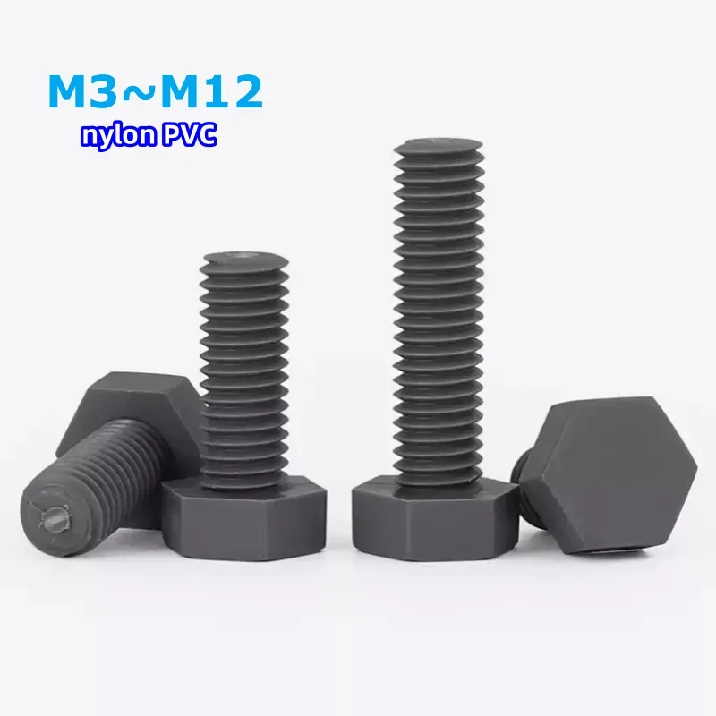 M3 M4 M5 M6 M8 M10 Nylon Outer Hexagon Screw Pvc Insulated Plastic Screw Hexagon Bolt Acid And Alkali Resistance