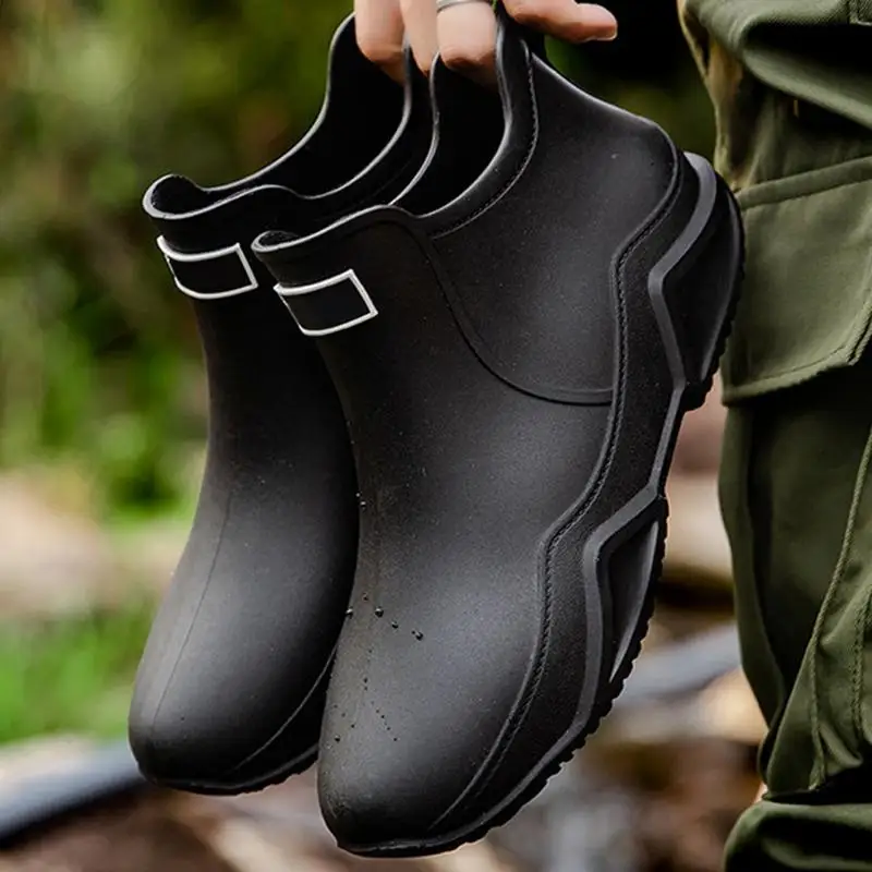 

Mens Rain Boots Ankle Rain Boots Shoe Protectors Non-slip Rain Shoe Cover Short Shoe Rain Covers Rain Galoshes For Hiking